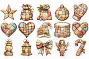 Patchwork Christmas Clipart Bundle P, an Illustration by Libby Wishes (Thumbnail 2 of 7)