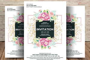 Floral Wedding Invitation, a Flyer Template by graphicforest