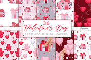 Valentine's Day Backgrounds, a Pattern Graphic by Serghei Caraulan (Thumbnail 1 of 9)