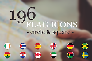 Flat World Flag (round & rectangle)