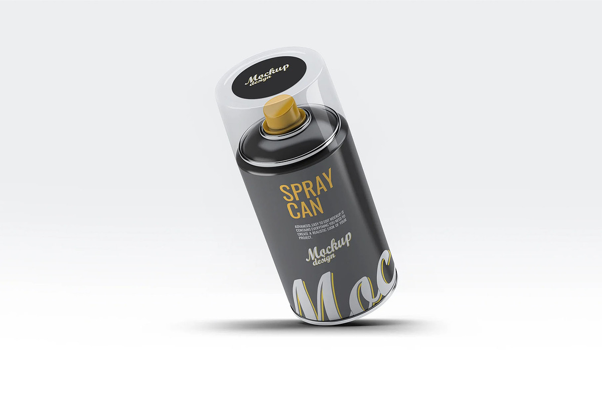 Spray Can Mock-Up, a Product Mockup by DesignRushMarket (Photo 4 of 8)
