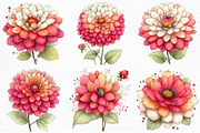 Whimsical Spring Dahlia Flower Png, an Illustration by Craft Nest (Thumbnail 6 of 11)