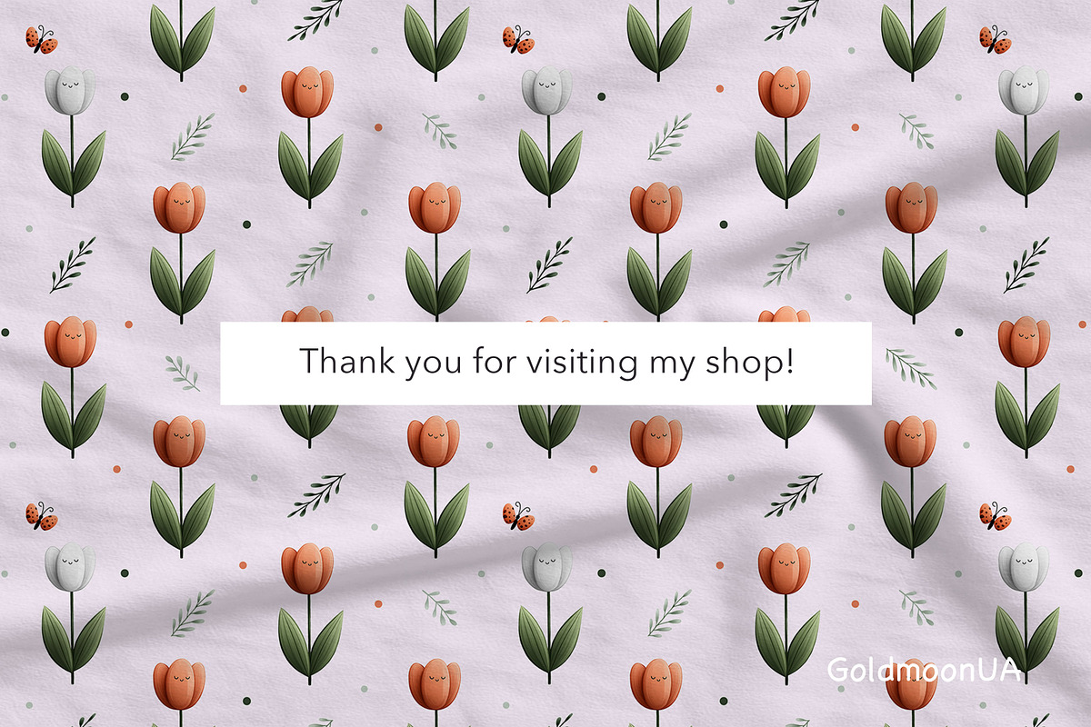 Tulip mood Patterns & Clipart, a Seasonal Illustration by GoldmoonUA (Photo 5 of 5)