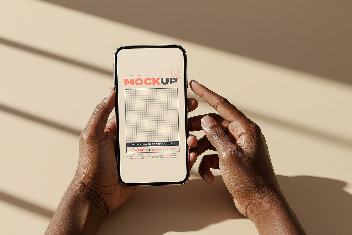 Hands Holding Cellphone Mockups, a Mockup by Luuqas Design (Photo 2 of 2)