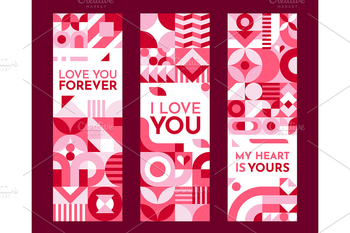 Valentines holiday banners, an Illustration by Buch&Bee (Photo 3 of 3)