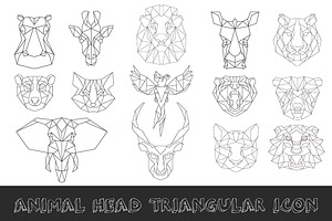 Animal low poly head icon