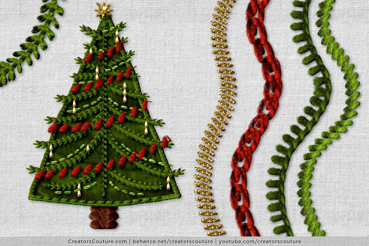 Realistic Embroidery Effect Brushes, a Brush Add-On by Creators Couture (Photo 23 of 26)
