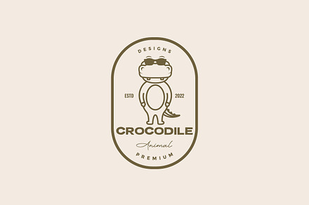 cool crocodile with sunglasses logo, a Branding & Logo Template by devastd