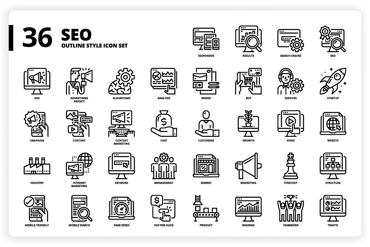 3,600 Icons x3 Styles, an Outline Icon by monkik (Photo 254 of 299)