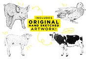 Farm Animal Illustration Collection, an Animal Illustration by Lettering Supply Co. (Thumbnail 2 of 3)