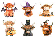 Halloween Highland Cow Clipart, an Illustration by Daily.Designs (Thumbnail 3 of 3)