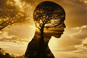 Double exposure silhouette of Africa, a Photo by Dvoevnore photos