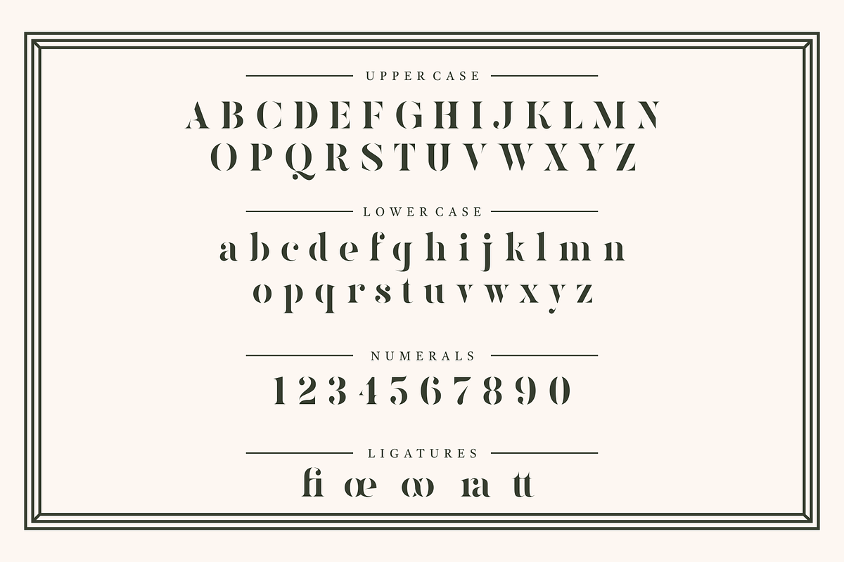 Kinlock - Elegant Stencil Serif, a Serif Font by Surplus Type Co (Photo 2 of 7)