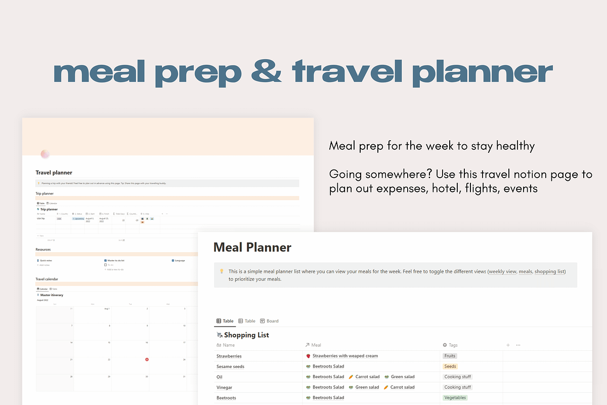 Dreamy Life Planner Notion Template, an App Template by studiorach (Photo 5 of 10)