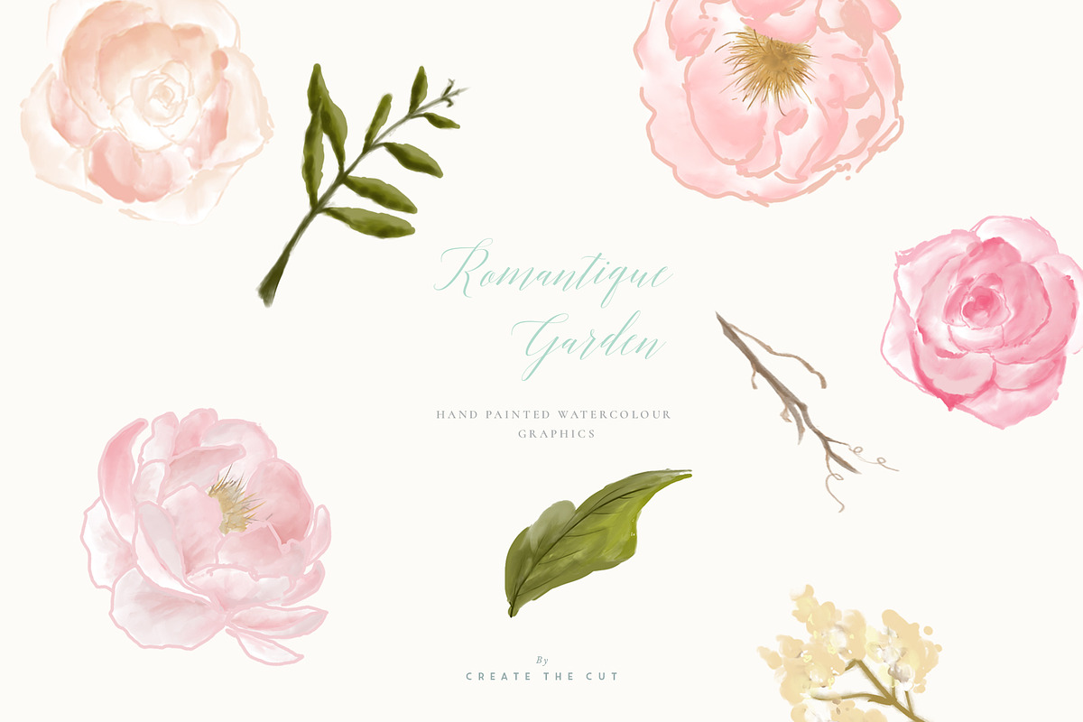 Flower Clip Art - Romantique Garden, an Illustration by Create The Cut (Photo 3 of 3)