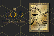 Gold Wedding Invitation, an Invitation Template by Tiaga (Thumbnail 1 of 3)