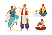 Indian musicians and dancers set, a Person Illustration by Good Studio (Thumbnail 5 of 6)