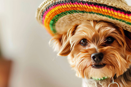 Cute Dogs in Colorful Sombreros, an Abstract Photo by Natalia Klenova's Shop