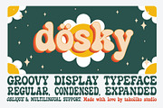 Dosky - Groovy Typeface, a Sans Serif Font by takoliko (Thumbnail 1 of 11)
