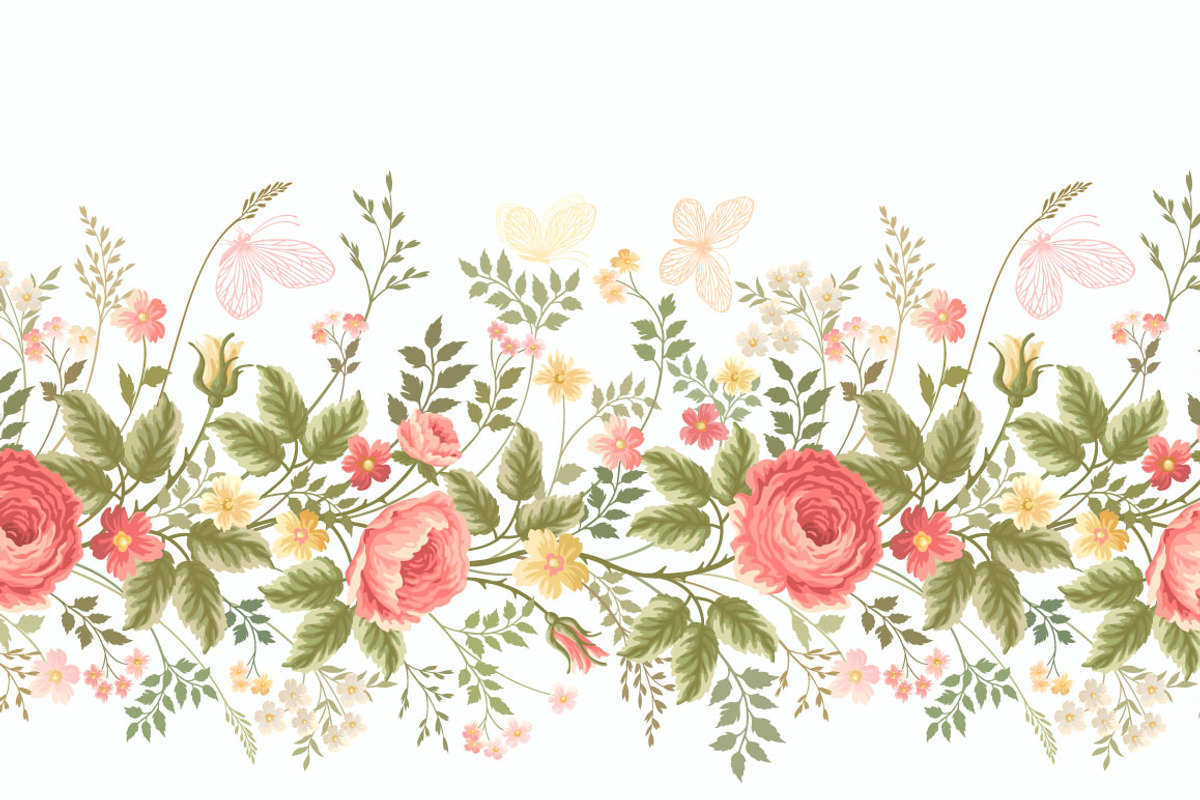 vector patterns with roses preview 4