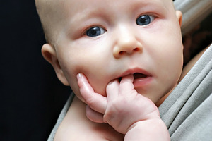 Newborn baby in the sling, a Photo by saiko3p