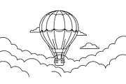 Hot Air Balloon Cloud Line Art bundl, an Illustration by Designer_Momina (Thumbnail 37 of 51)