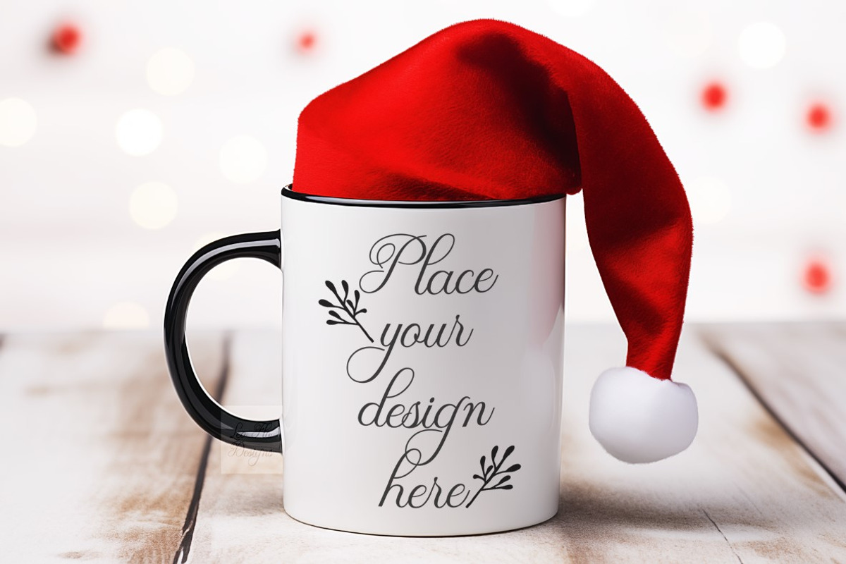 Black accent mug psd mock up xmas, a Cups & Container Mockup by Leo Flo Mockups (Photo 1 of 4)