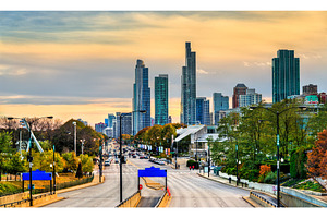 South Columbus Drive in Chicago, USA, an Architecture Photo by Leonid Andronov