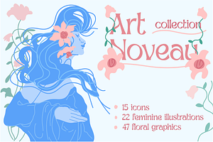 Art Noveau Self-care Bundle, an Illustration by raphaellucas
