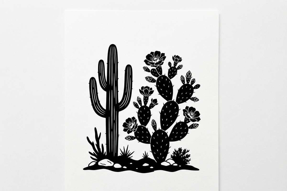 60 Desert Cactus Floral Silhouette, a Seasonal Illustration by Amazin_art (Photo 19 of 21)