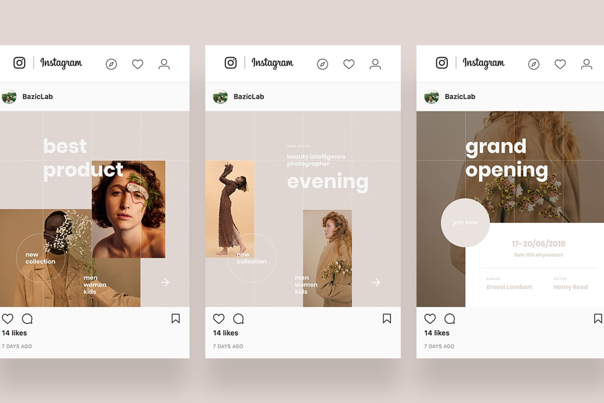 Vana Fashion Instagram Posts, a Social Media Template by CaDesign (Photo 3 of 5)