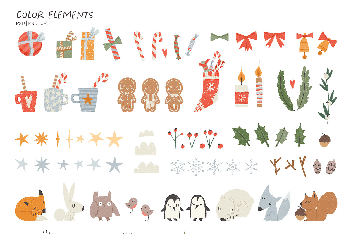 Christmas Forest Clipart Collection, a Seasonal Illustration by K.SweeTheArt (Photo 2 of 9)