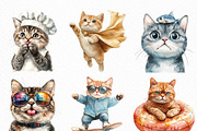 Quirky Cat Clipart Bundle, an Illustration by Craft Nest (Thumbnail 3 of 6)
