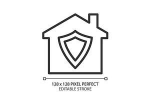 Home security pixel perfect linear, an Icon by IMG Visuals