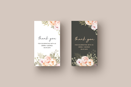 Greenery floral  favor tag - M. Word