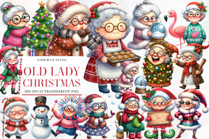 Funny Old Lady Christmas Sublimation, an Illustration by Designworld