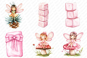 Watercolor Pink Woodland Fairy Clipa, an Illustration by Watercolor design (Thumbnail 3 of 12)