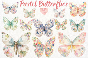 Watercolor Butterflies Clipart