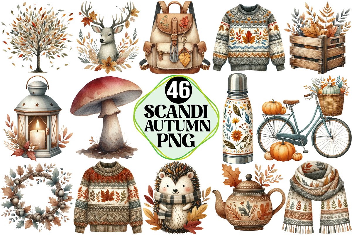 Scandi Autumn Clipart, an Illustration by Pixels.Craft (Photo 1 of 7)