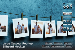 Gallery Photo Hanger Garland Mockup
