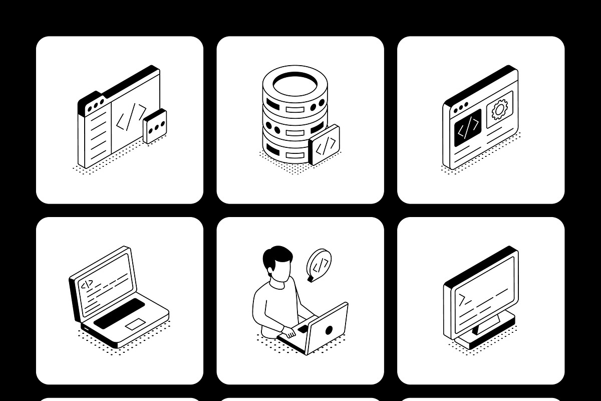 125 Coding Illustrations Bundle, a Technology Illustration by Vectors Market (Photo 9 of 13)