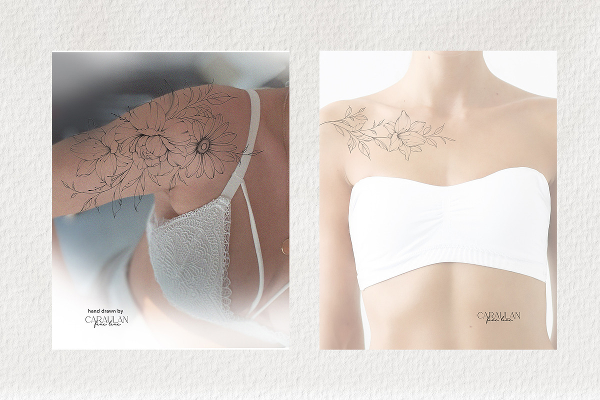 Procreate Stamps: Fine Line Tattoo, a Brush Add-On by CaraulanStore (Photo 9 of 9)