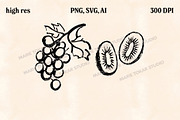 Whimsical Berry Fruit Bundle SVG PNG, a Food Illustration by Marie T (Thumbnail 29 of 36)