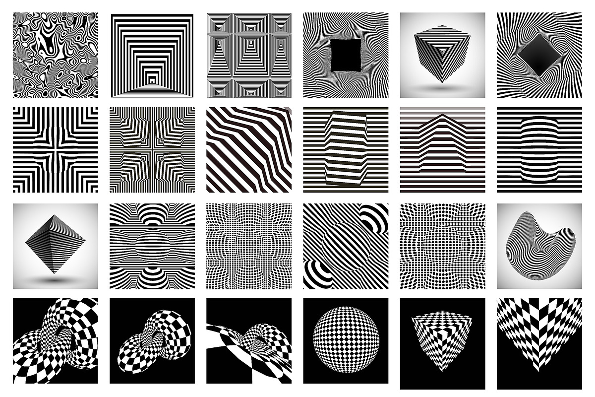 Op Art - Vector backgrounds bundle, a Background Graphic by RDShop (Photo 13 of 14)