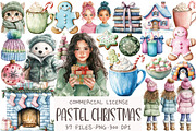 Cozy Pastel Christmas Clipart, an Illustration by OK Design (Thumbnail 1 of 5)