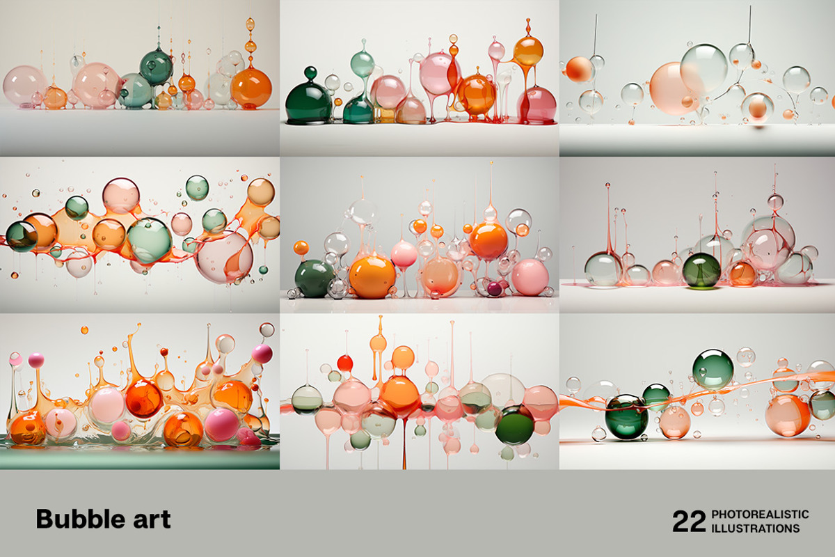 Bubble art. 22 images, a Decorative Illustration by Handmadefont (Photo 6 of 9)