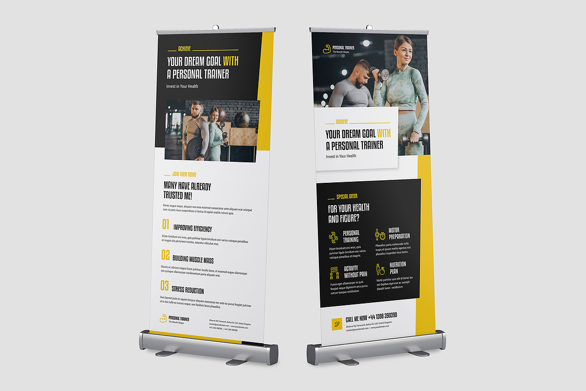 Personal Trainer Roll Up Banner, a Templates & Theme by artbart (Photo 2 of 6)