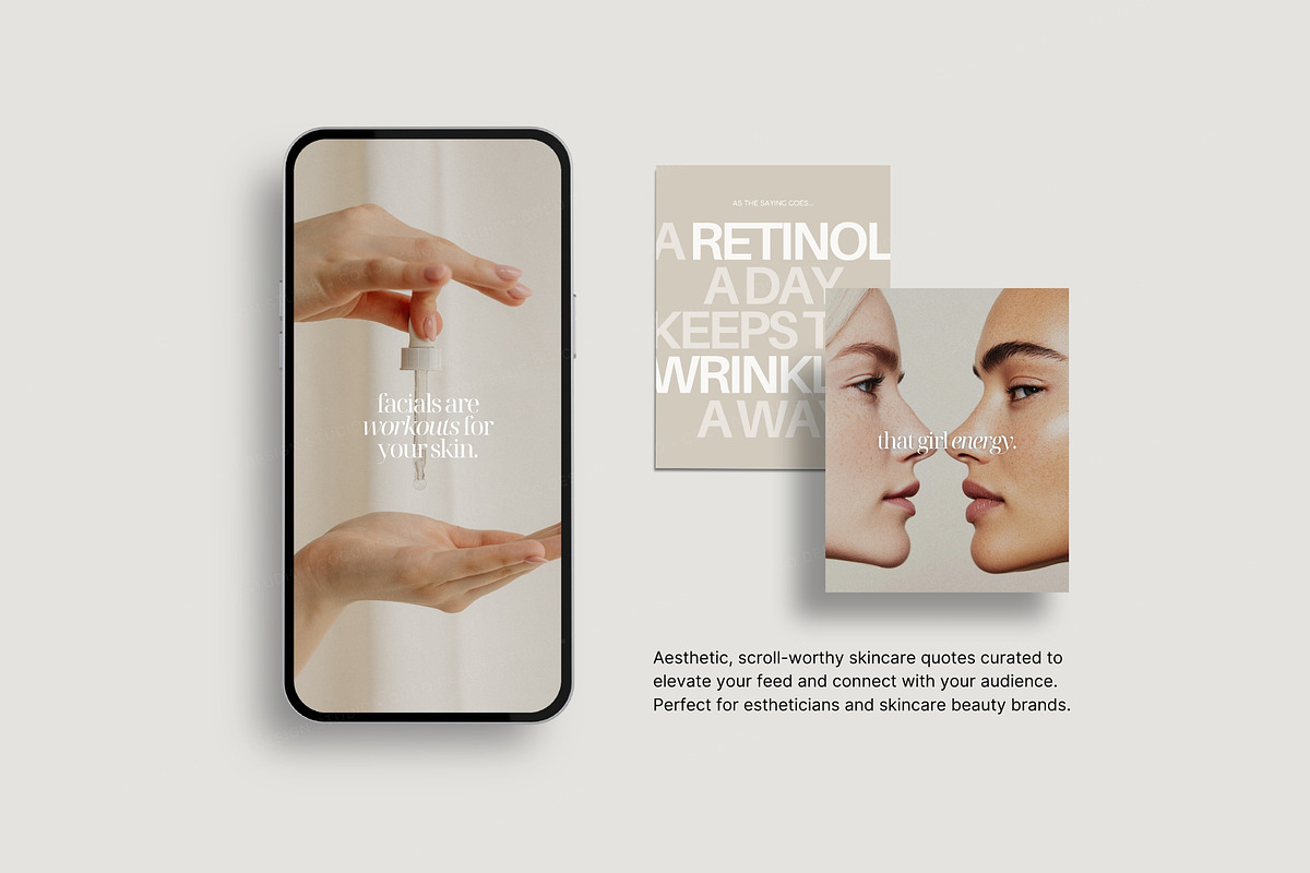 Beauty Skincare Quote Canva Templates preview 2