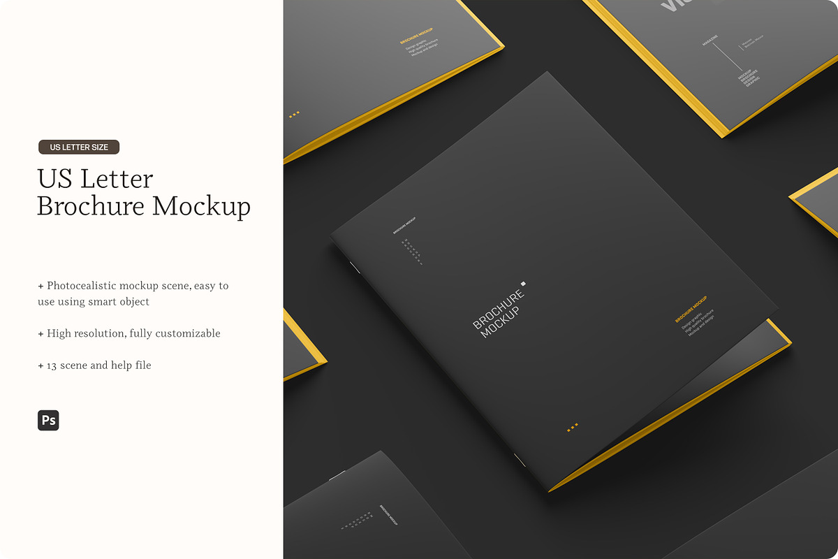 US Letter Brochure Mockup Set, a Books & Magazine Mockup by Toasin Studio