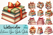 Autumn Bow Book Stack Clipart, an Illustration by CrexoraLab (Thumbnail 1 of 5)